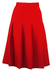 Red Double Pleat Detail Knee Length Skirt - S