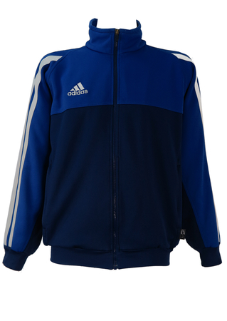 Adidas Blue and Grey Track Jacket - M/L
