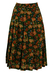 Autumnal Floral Pleated A-Line Skirt - S