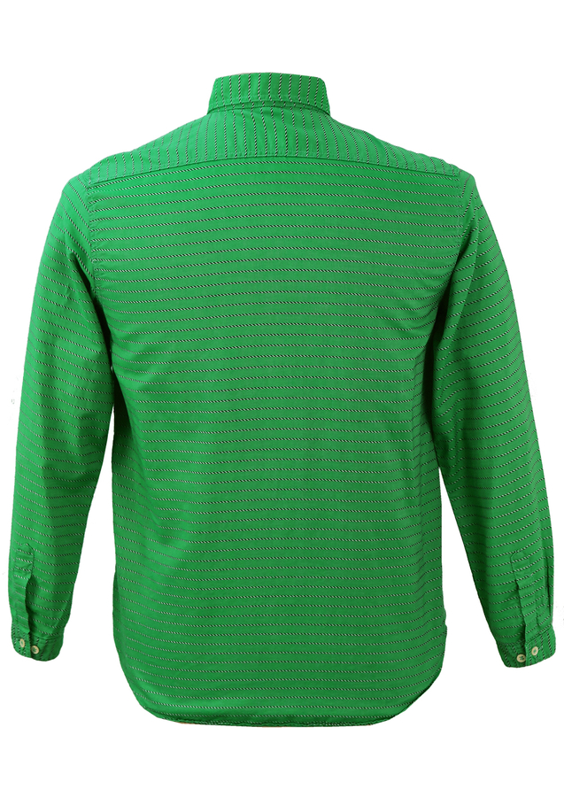 Emerald Green Shirt with Green & White Embroidered Stripes - S | Reign ...