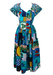 Blue, Red & Green Patchwork Style Midi Dress with Lattice Sleeves - M