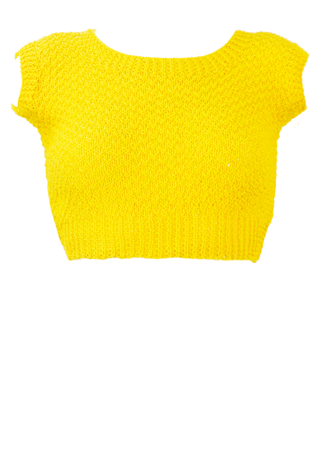 Yellow Knitted Crop Top XS/S Reign Vintage