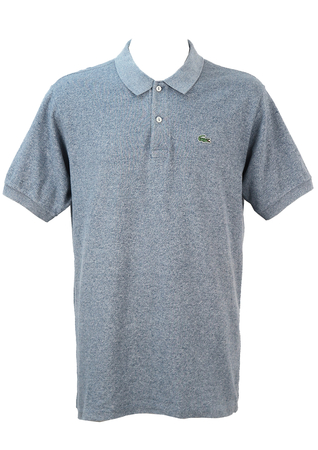 Lacoste Mottled Blue and White Polo Shirt - XL