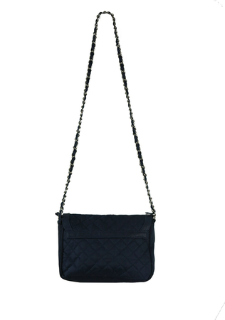 Blue Quilted Cross Body Shoulder Bag with Silver Chain Strap | Reign ...