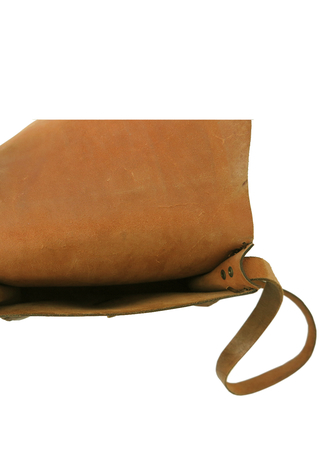 Brown Leather Shoulder Strap Saddle Bag with Engraved Floral Design ...