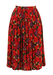 Multi Colour Rose Print Pleated Midi Skirt - S