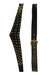 Black Leather V-Shaped Belt with Multi Brass Studs