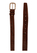 Tan and Dark Brown Leather Belt with Textured Crocodile-Like Design